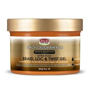 Black Castor Miracle Extra Hold Braid, Loc, & Twist Gel